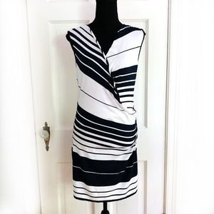 Michael Stars Navy & White Striped Wrap Dress